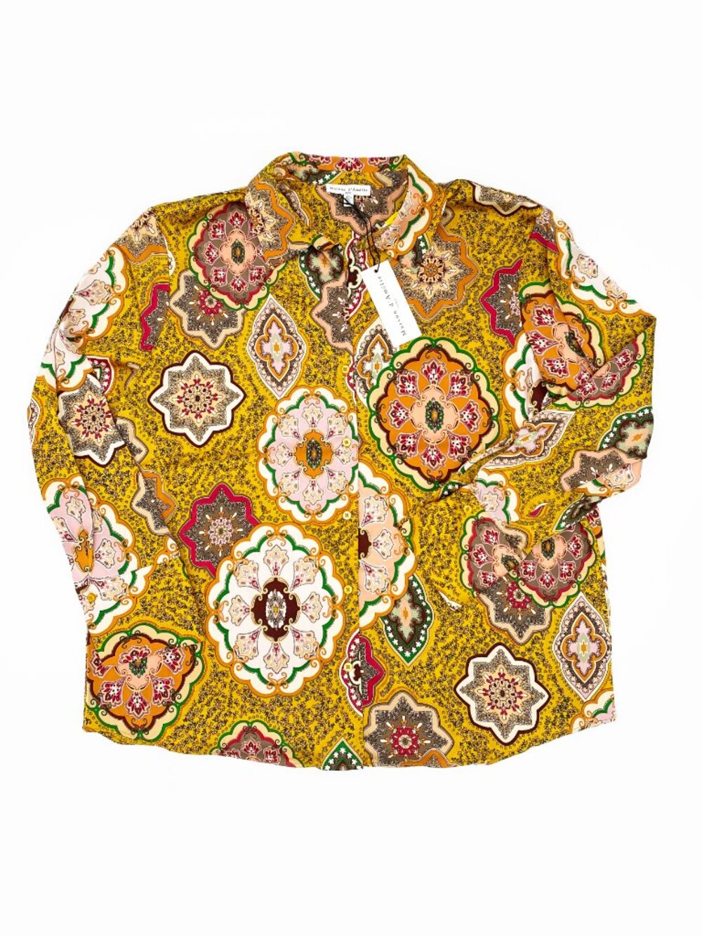 Maison d'Amélie Paris | Satin Buttondown Blouse | NWT